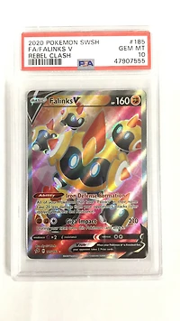 2020 Pokemon Sword & Shield Rebel Clash 185 Full Art/falinks V PSA 10