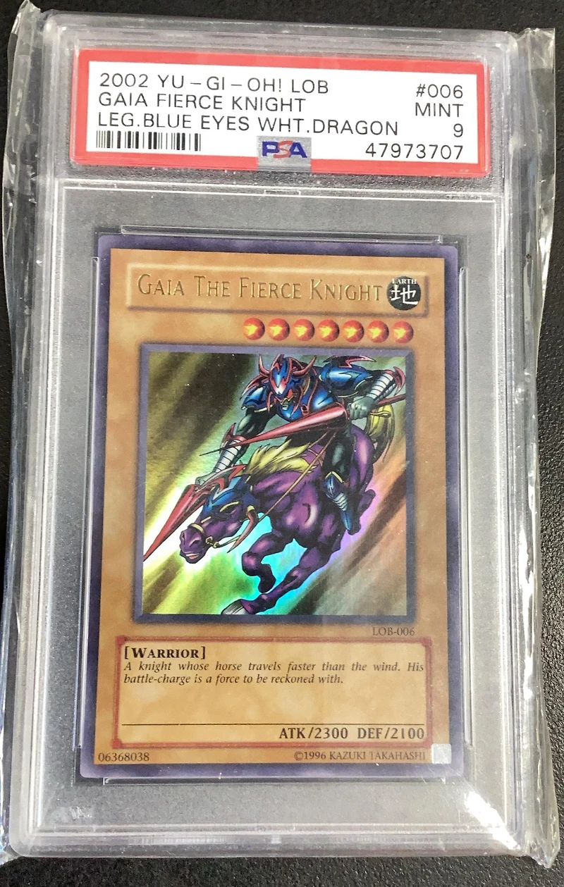 2002 Yu-gi-oh! Lob-legend Of Blue Eyes White Dragon 006 Gaia The Fierce Knight PSA