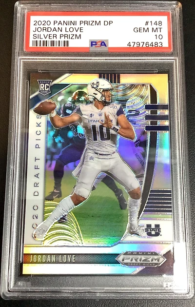 2020 Panini Prizm Draft Picks 148 Jordan Love Silver Prizm PSA 10