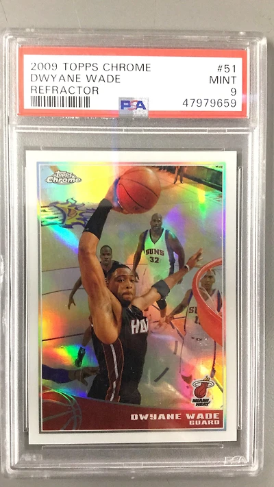 2009 Topps Chrome 51 Dwyane Wade Refractor PSA 9