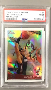 2009 Topps Chrome 51 Dwyane Wade Refractor PSA 9