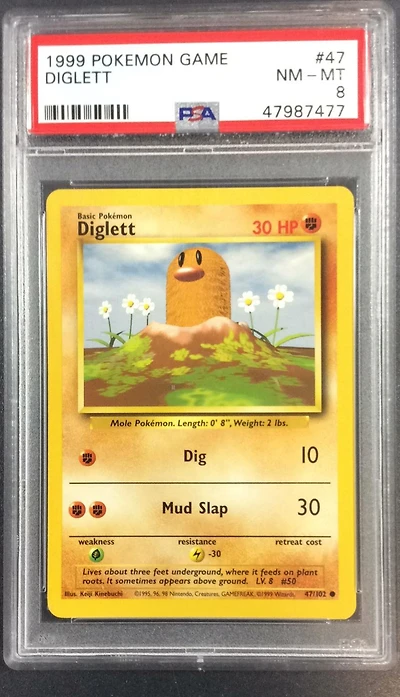 1999 Pokemon Game 47 Diglett PSA