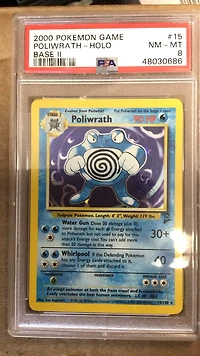 2000 Pokemon Game Base Ii 15 Poliwrath PSA 8