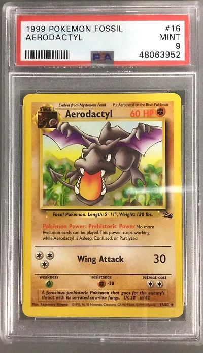 1999 Pokemon Fossil 16 Aerodactyl PSA