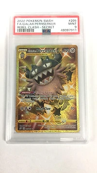 2020 Pokemon Sword & Shield Rebel Clash 205 Galarian Perrserker PSA 9