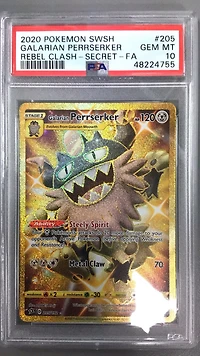 2020 Pokemon Sword & Shield Rebel Clash 205 Full Art/galarian Perrserker Secret PSA