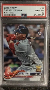 2018 Topps 18 Rafael Devers Batting PSA 10