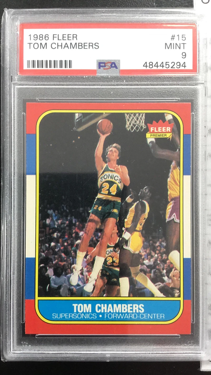 1986 Fleer 15 Tom Chambers PSA 9