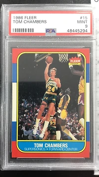 1986 Fleer 15 Tom Chambers PSA 9