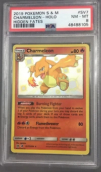 2019 Pokemon Sun & Moon Hidden Fates Sv7 Charmeleon-holo PSA