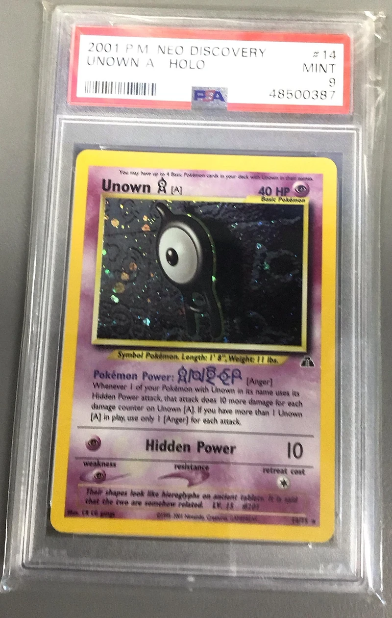 2001 Pokemon Neo Discovery 14 Unown A-holo PSA 9