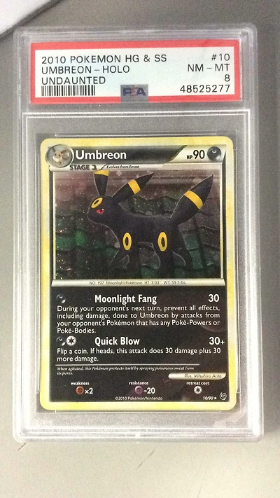 2010 Pokemon Heartgold & Soulsilver Undaunted 10 Umbreon-holo PSA 8