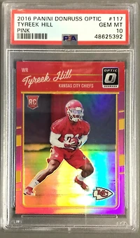 2016 Panini Donruss Optic 117 Tyreek Hill Pink PSA 10