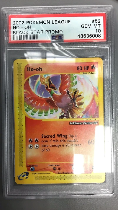 2002 Pokemon League Promo Black Star 52 Ho-oh Pokemon Center Ny PSA