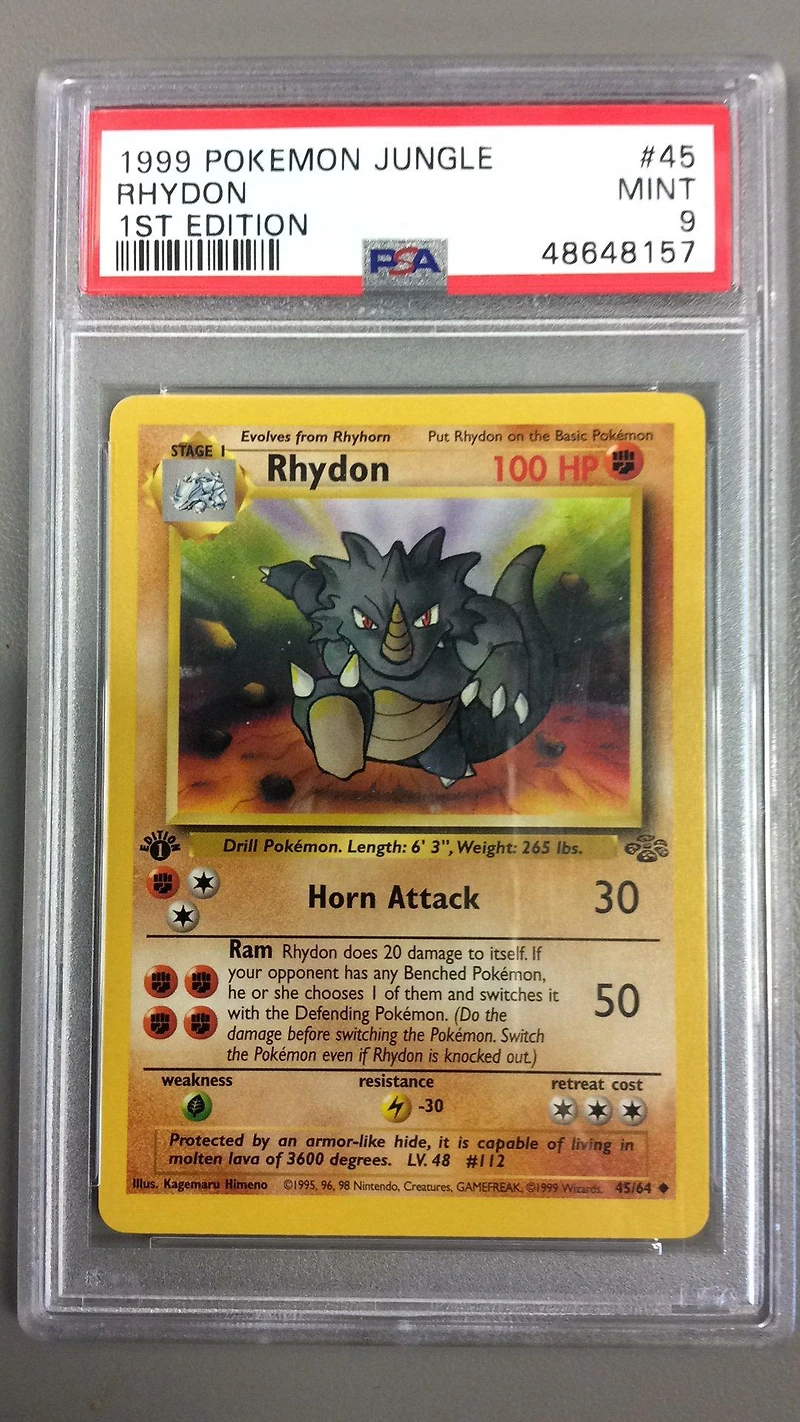 1999 Pokemon Jungle 45 Rhydon PSA 9