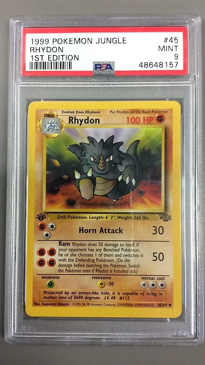 1999 Pokemon Jungle 45 Rhydon PSA 9