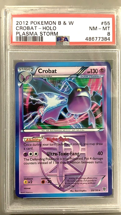 2013 Pokemon Black & White Plasma Storm 55 Crobat PSA 8