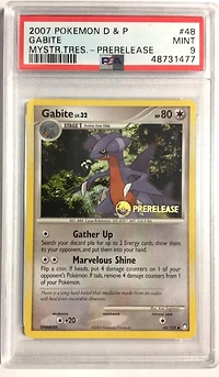 2007 Pokemon Diamond & Pearl Mysterious Treasures 48 Gabite Prerelease PSA 9