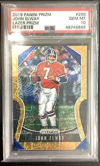 2019 Panini Prizm 290 John Elway Lazer Prizm PSA 10