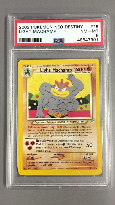 2002 Pokemon Neo Destiny 25 Light Machamp PSA