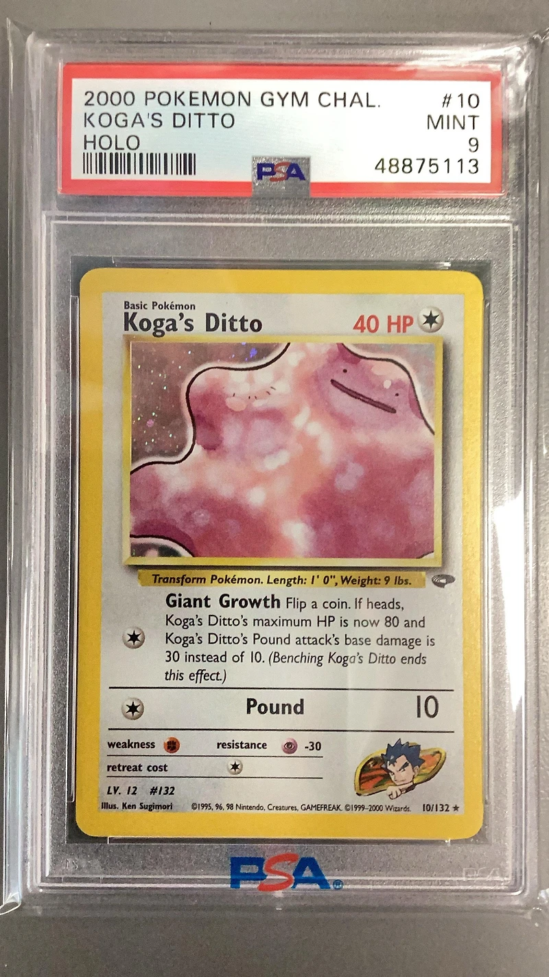 2000 Pokemon Gym Challenge 10 Koga's Ditto Holo PSA