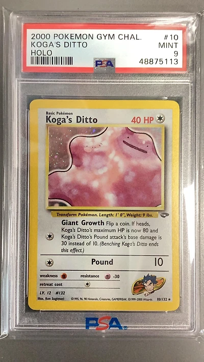 2000 Pokemon Gym Challenge 10 Koga's Ditto Holo PSA