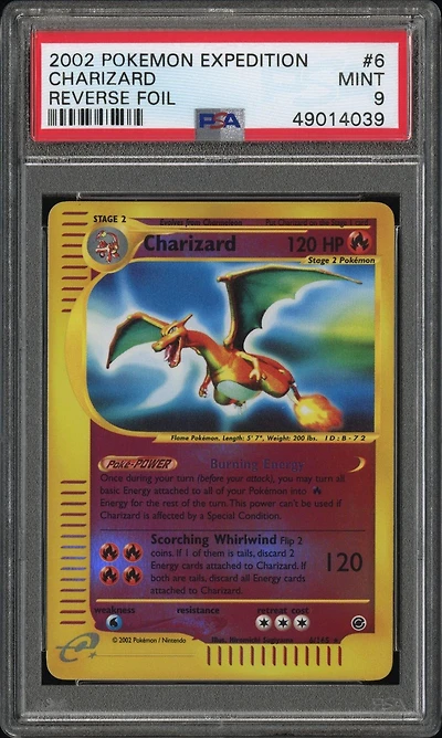 2002 Pokemon Expedition 6 Charizard-reverse Foil PSA
