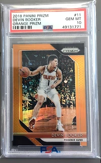 2018 Panini Prizm 11 Devin Booker Orange Prizm PSA 10