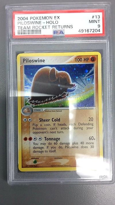 2004 Pokemon Ex Team Rocket Returns 13 Piloswine-holo PSA