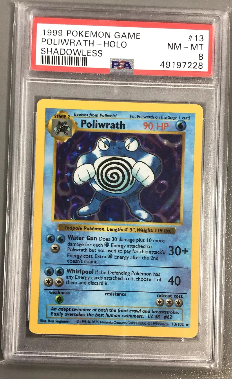 1999 Pokemon Game 13 Poliwrath-holo Shadowless PSA