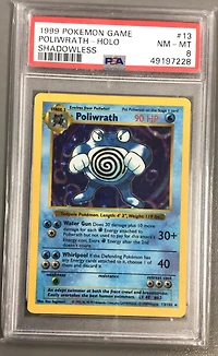 1999 Pokemon Game 13 Poliwrath-holo Shadowless PSA
