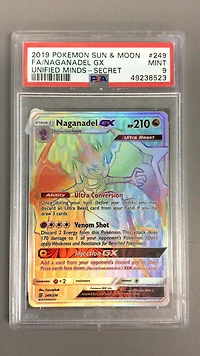 2019 Pokemon Sun & Moon Unified Minds 249 Full Art/naganadel Gx Secret PSA