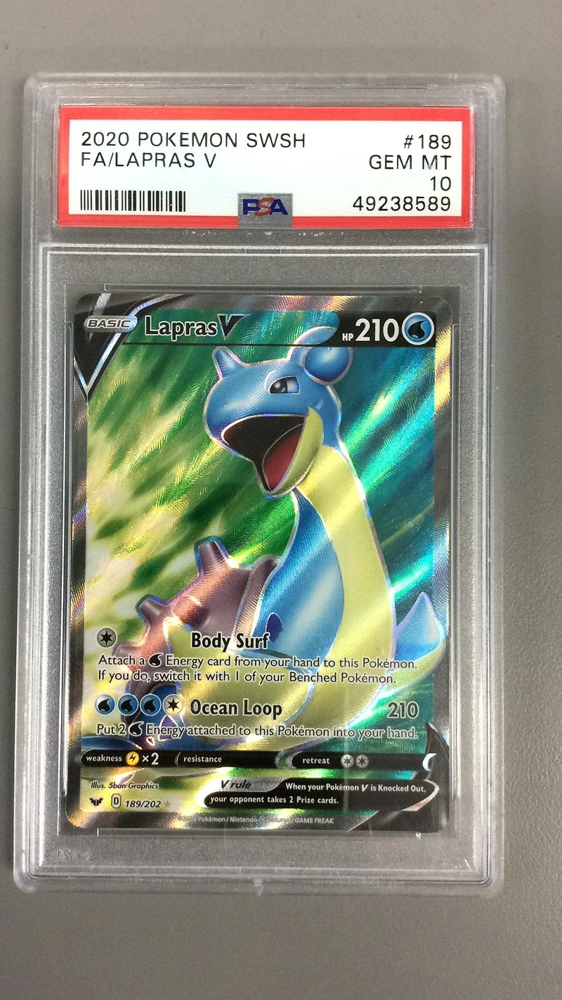 2020 Pokemon Sword & Shield 189 Full Art/lapras V PSA
