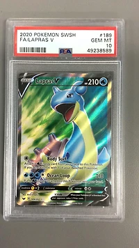 2020 Pokemon Sword & Shield 189 Full Art/lapras V PSA