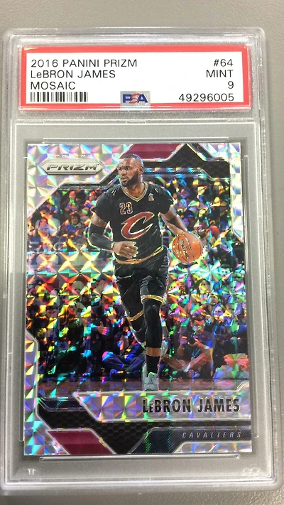 2016 Panini Prizm Mosaic 64 Lebron James PSA 9