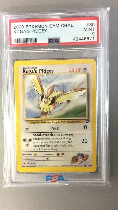 2000 Pokemon Gym Challenge 80 Koga's Pidgey PSA 9