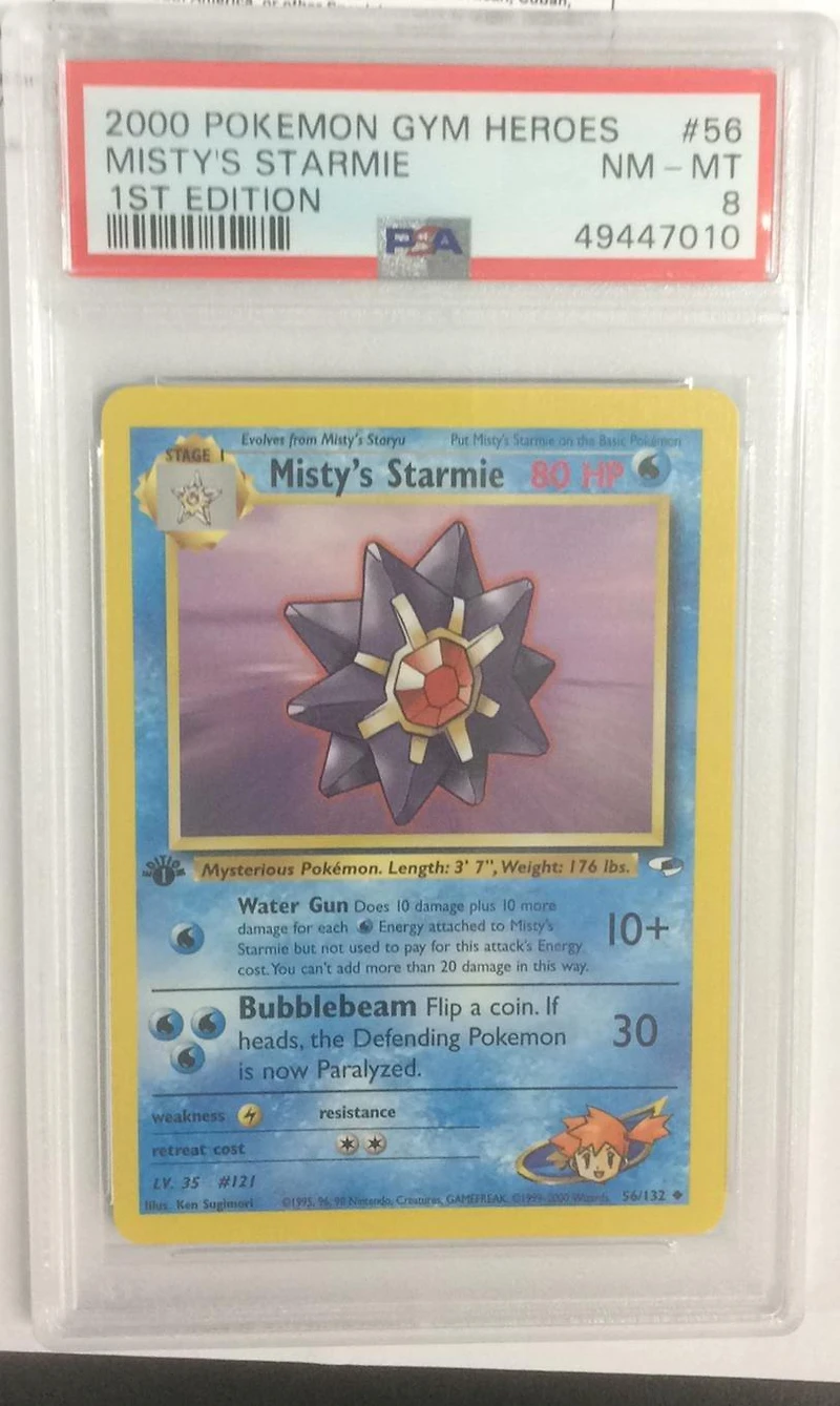 2000 Pokemon Gym Heroes 56 Misty's Starmie 1st Edition PSA