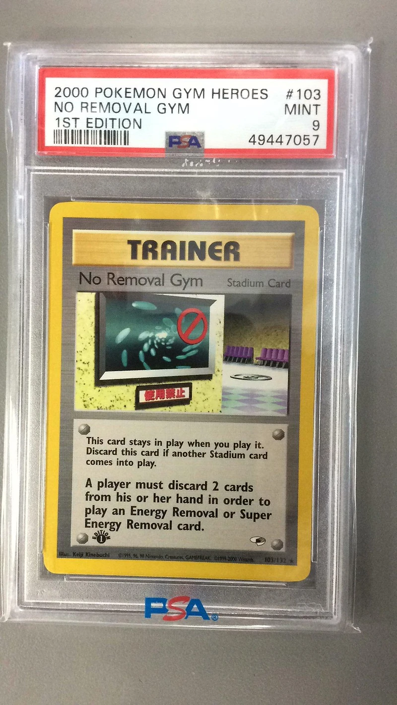 2000 Pokemon Gym Heroes 103 No Removal Gym 1st Edition PSA 9