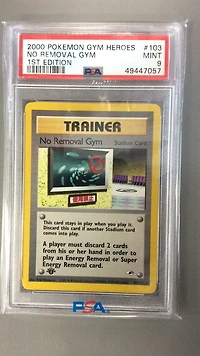 2000 Pokemon Gym Heroes 103 No Removal Gym 1st Edition PSA 9