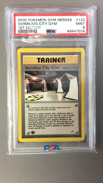 2000 Pokemon Gym Heroes 120 Vermilion City Gym 1st Edition PSA 9