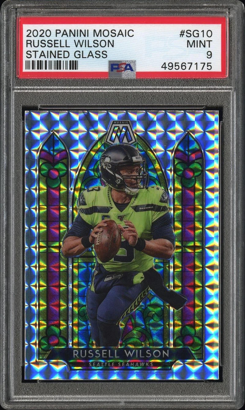 2020 Panini Mosaic Stained Glass Sg10 Russell Wilson PSA 9