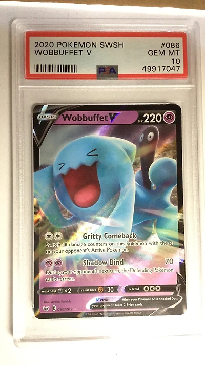 2020 Pokemon Sword & Shield 086 Wobbuffet V PSA