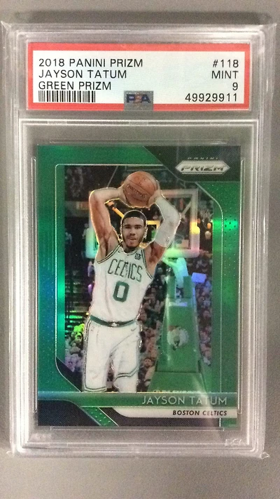 2018 Panini Prizm 118 Jayson Tatum Green Prizm PSA 9