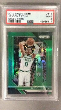 2018 Panini Prizm 118 Jayson Tatum Green Prizm PSA 9