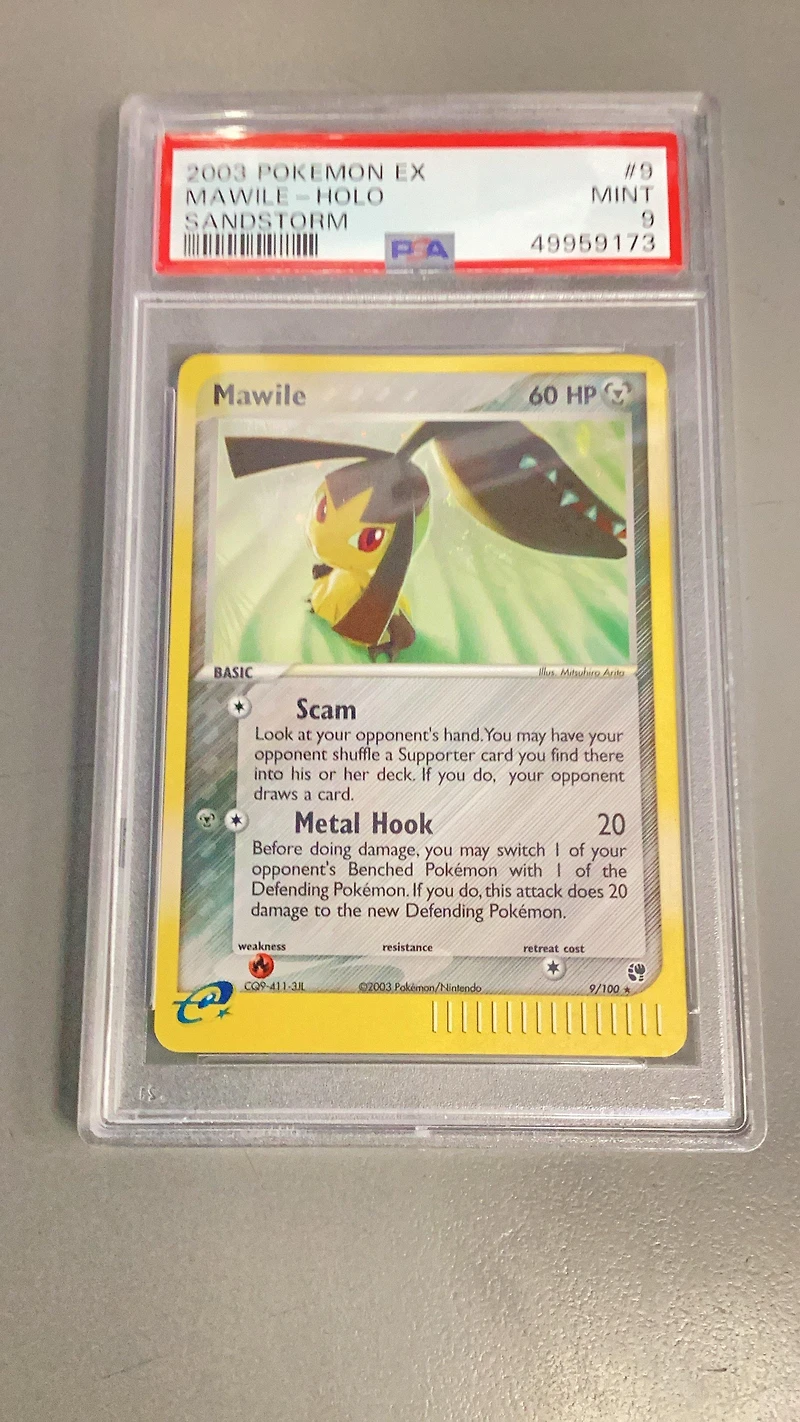 2003 Pokemon Ex Sandstorm 9 Mawile-holo PSA 9