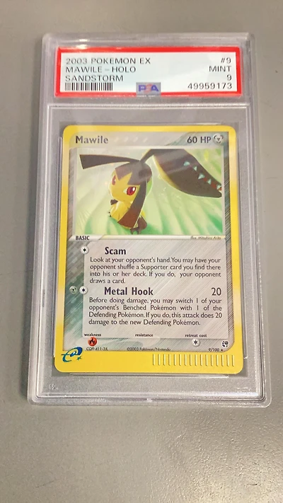 2003 Pokemon Ex Sandstorm 9 Mawile-holo PSA 9