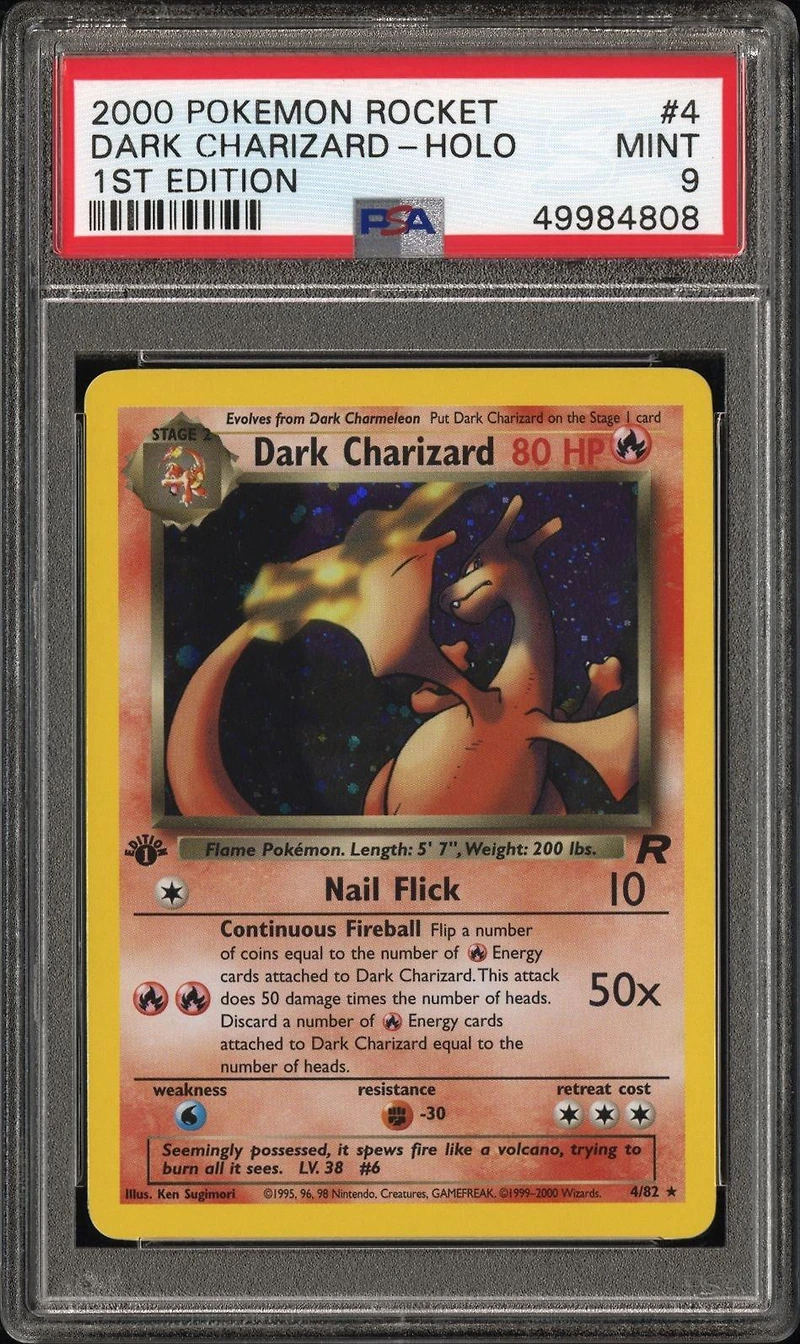 2000 Pokemon Rocket 4 Dark Charizard-holo 1st Edition PSA 9