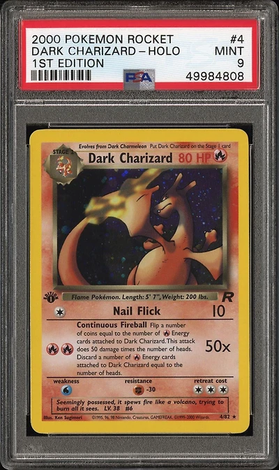 2000 Pokemon Rocket 4 Dark Charizard-holo 1st Edition PSA 9