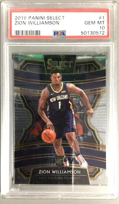 2019 Panini Select 1 Zion Williamson PSA 10