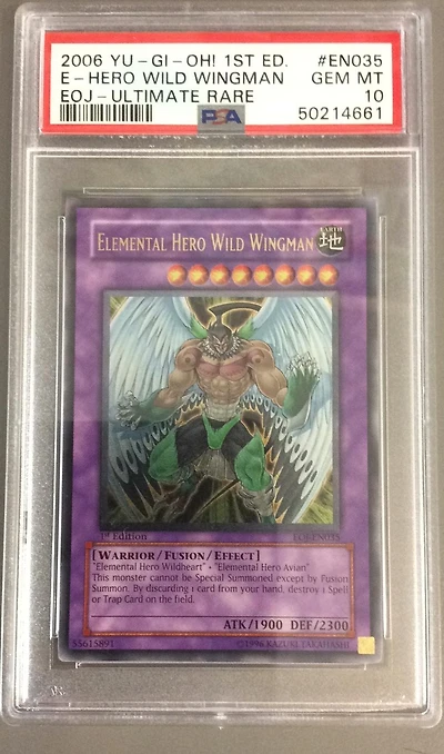 2006 Yu-gi-oh! Eoj-enemy Of Justice En035 Elemental Hero Wild Wingman 1st Edition-ultimate Rare PSA 10